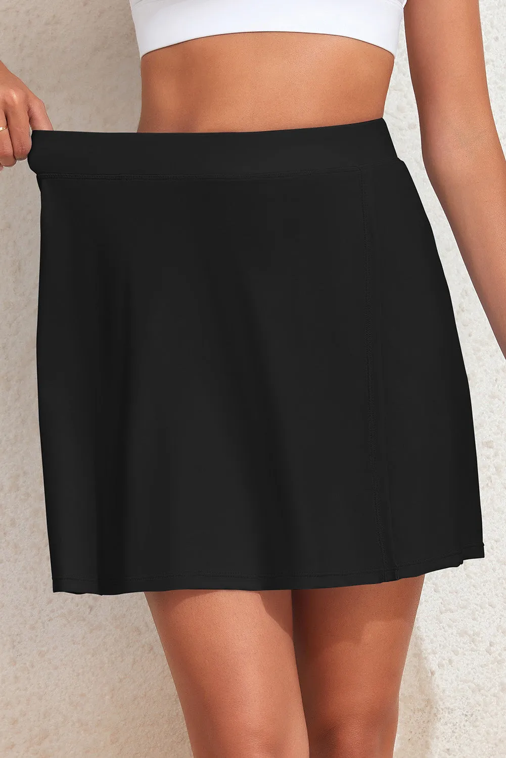 Slit Smooth Stretchy  Skirt with Pockets