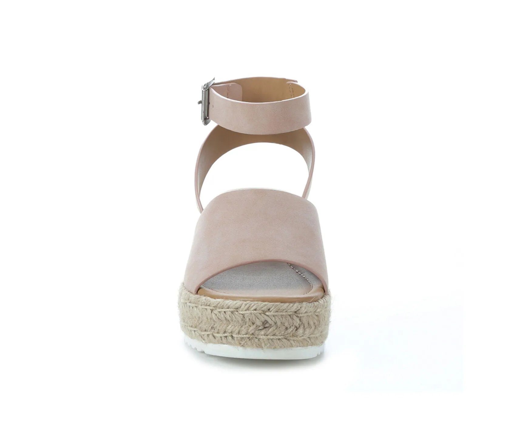 Soda Topic Open Toe Buckle Ankle Strap Espadrilles Flatform Wedge Casual Sandal DUSTY MAUVE