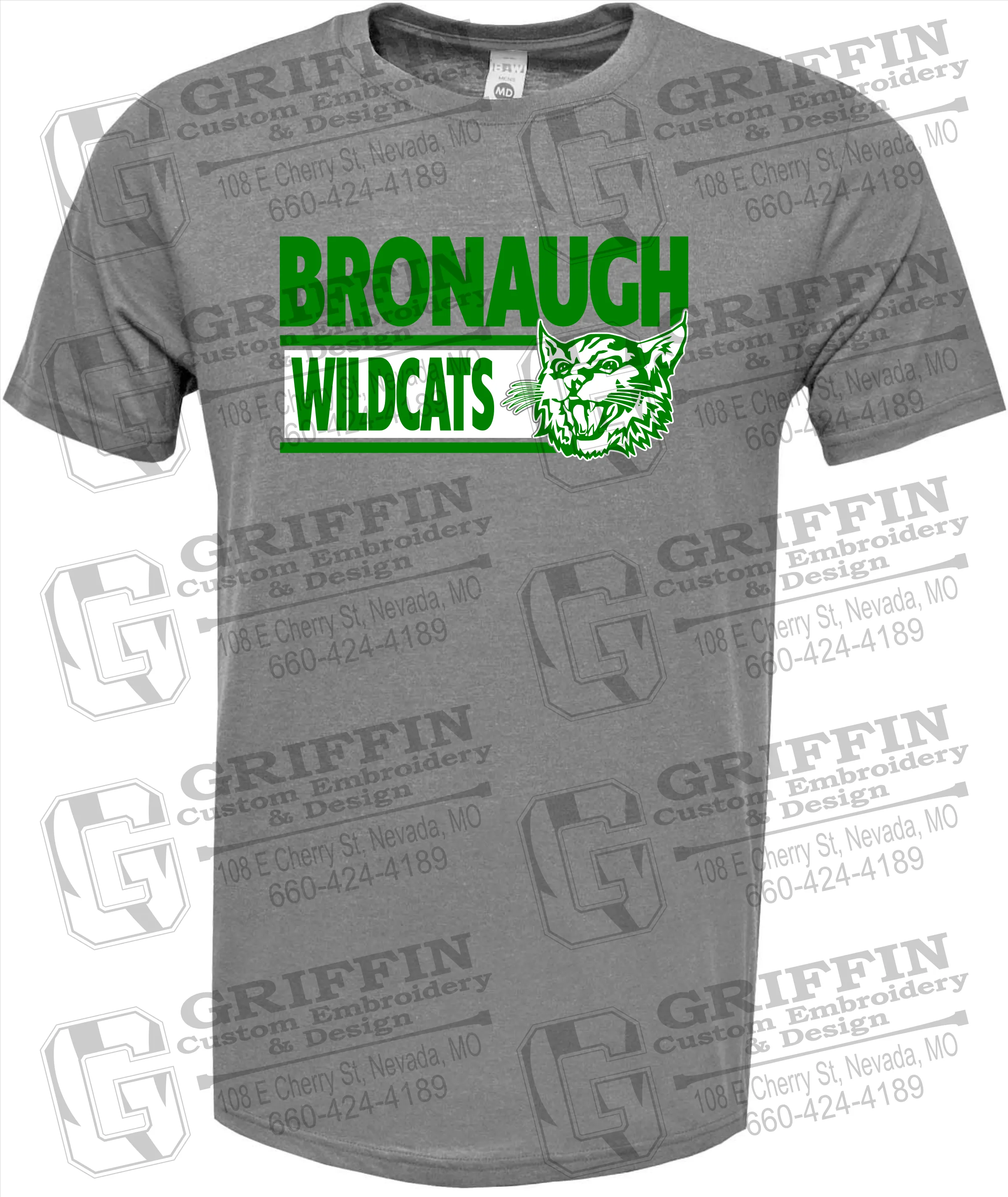 Soft-Tek Short Sleeve T-Shirt - Bronaugh Wildcats 24-B
