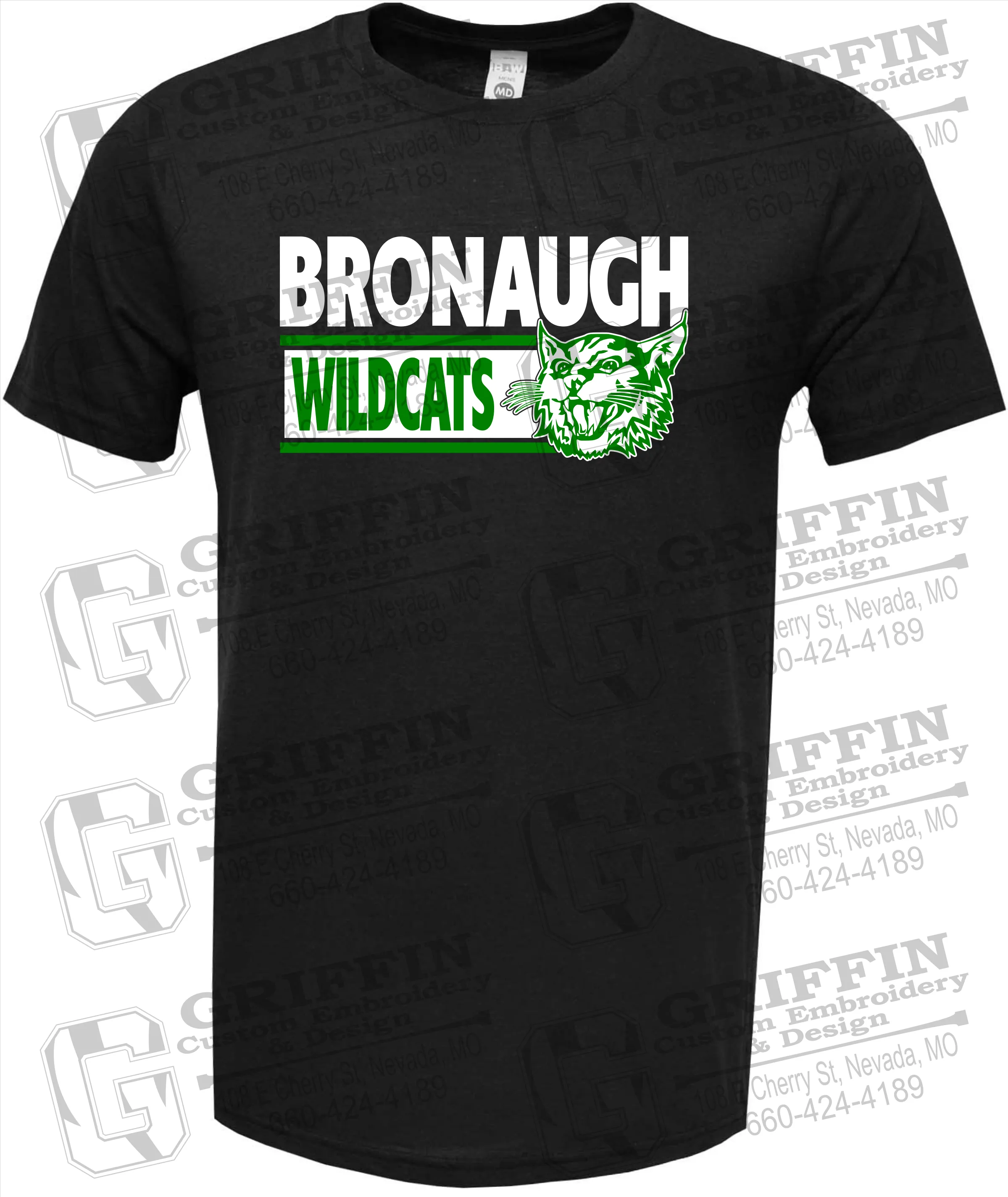 Soft-Tek Short Sleeve T-Shirt - Bronaugh Wildcats 24-B