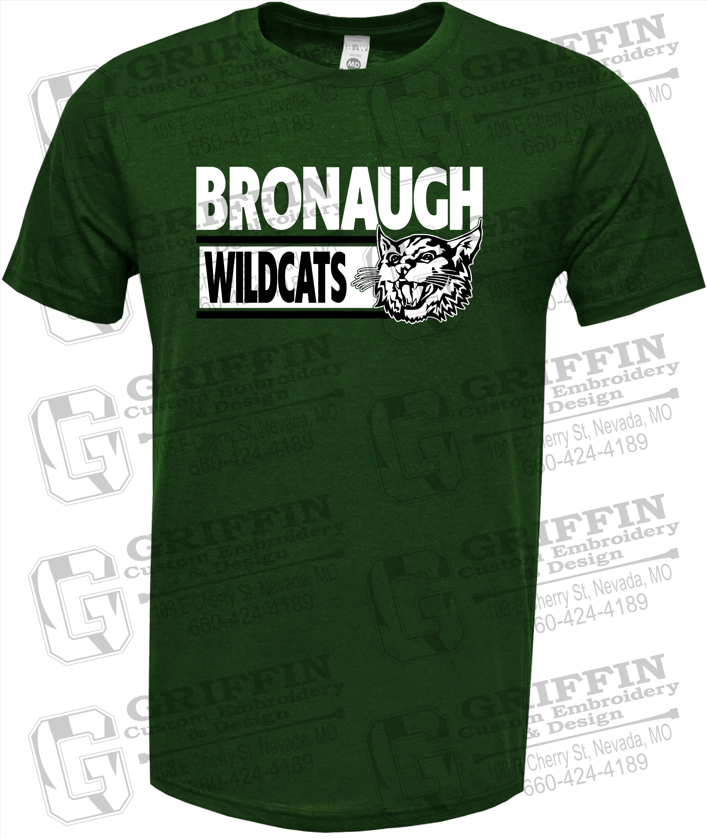 Soft-Tek Short Sleeve T-Shirt - Bronaugh Wildcats 24-B