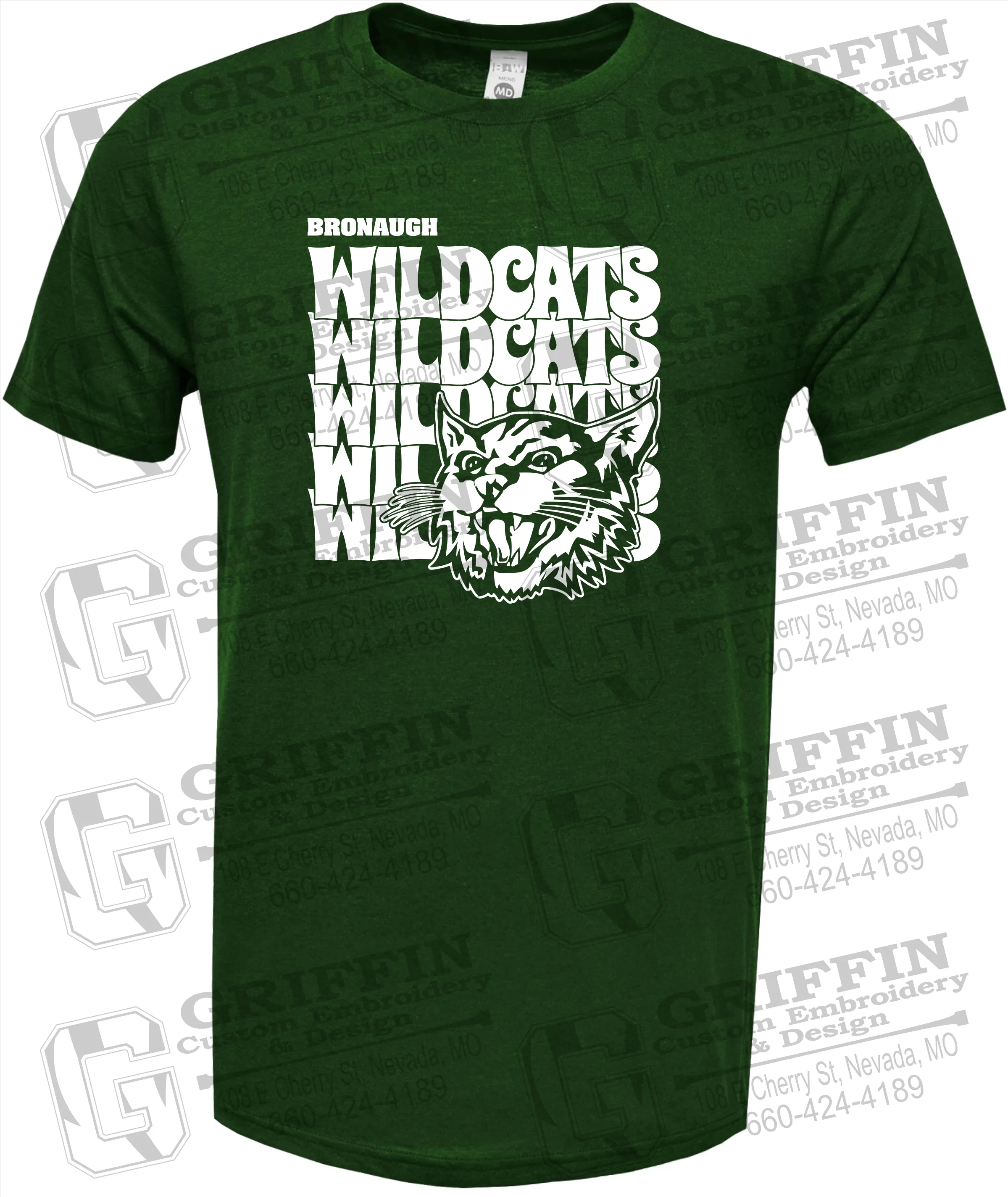 Soft-Tek Short Sleeve T-Shirt - Bronaugh Wildcats 24-D