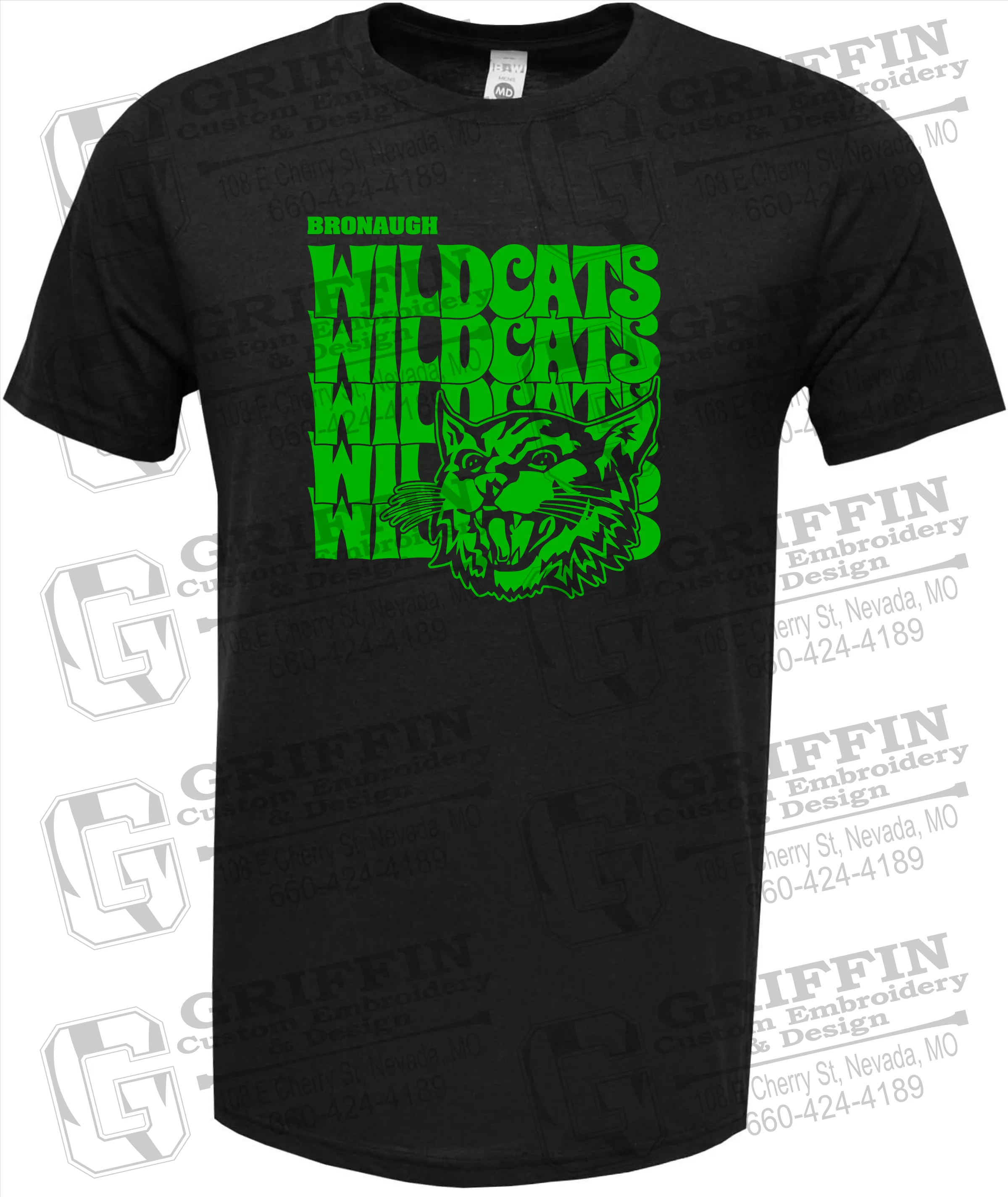 Soft-Tek Short Sleeve T-Shirt - Bronaugh Wildcats 24-D