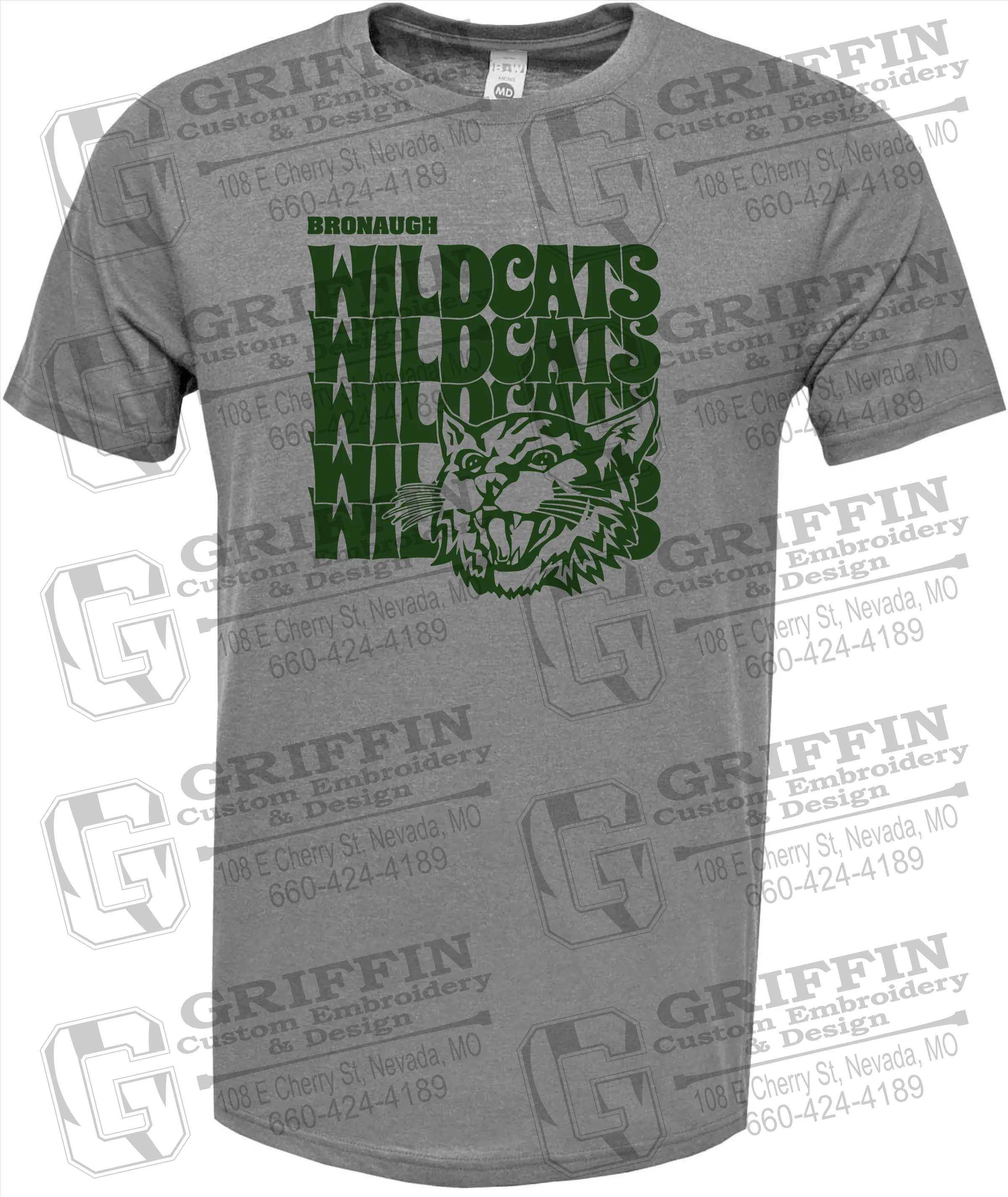 Soft-Tek Short Sleeve T-Shirt - Bronaugh Wildcats 24-D