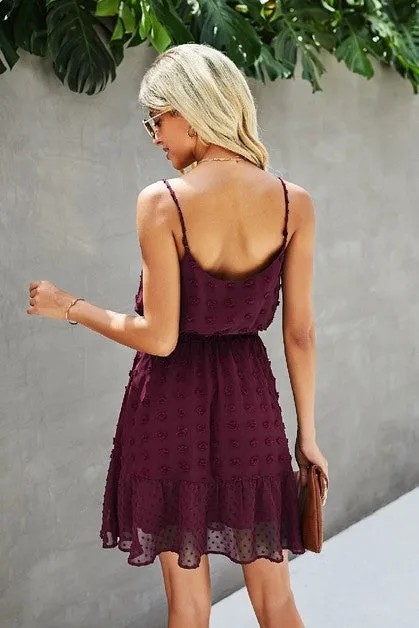 Sophie Spaghetti Strap Mini Dress - Wine