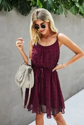 Sophie Spaghetti Strap Mini Dress - Wine