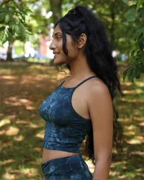 Stone Wash Tie Dye Crop Top Blue