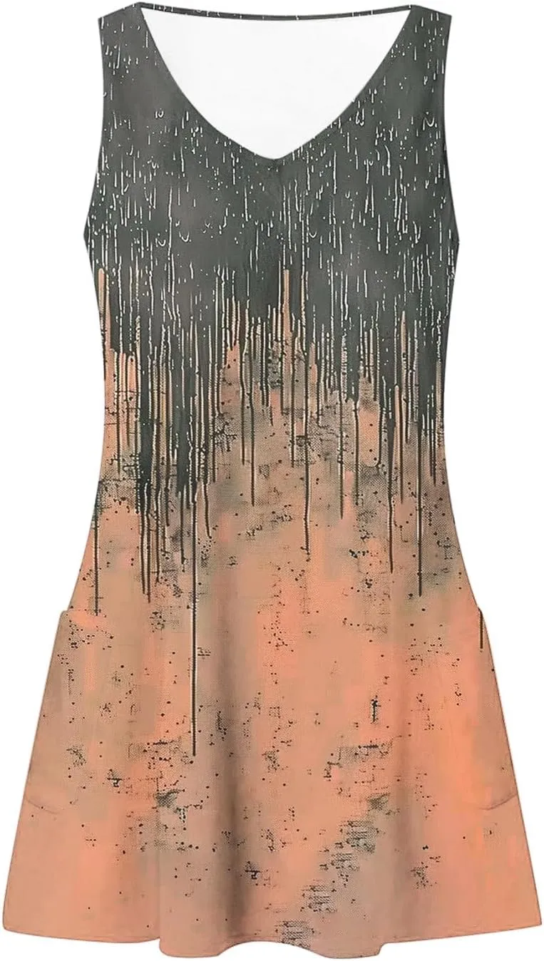 Summer Dresses for Women Exotic Boho Halter Neck Dress Spaghetti Strap Flowy Midi Dress Lightweight Breathable Clothe