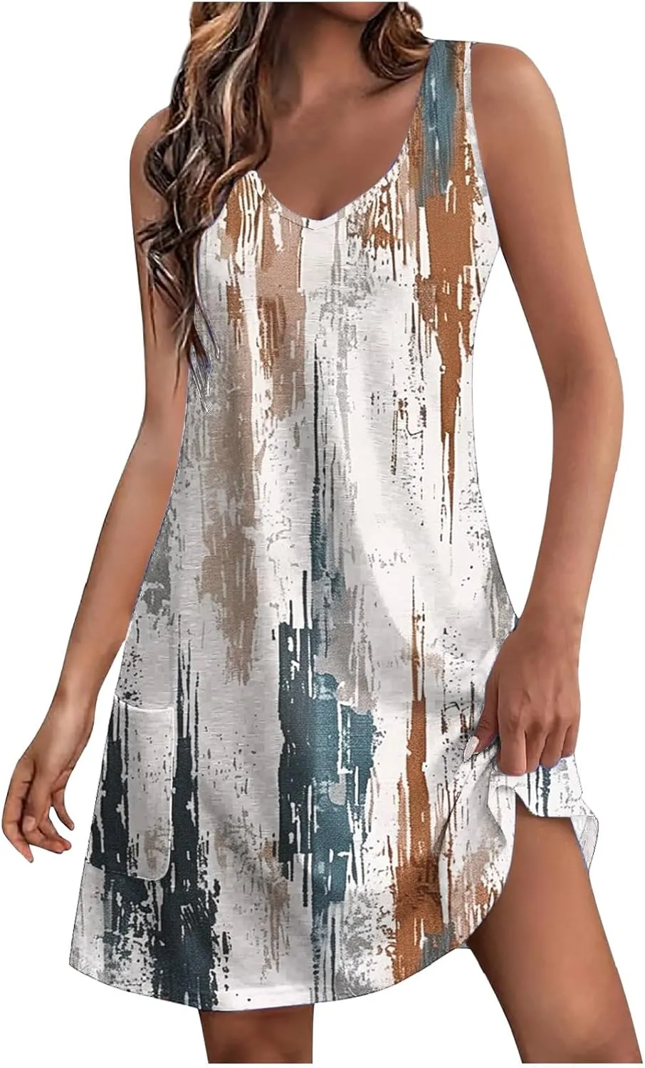 Summer Dresses for Women Exotic Boho Halter Neck Dress Spaghetti Strap Flowy Midi Dress Lightweight Breathable Clothe
