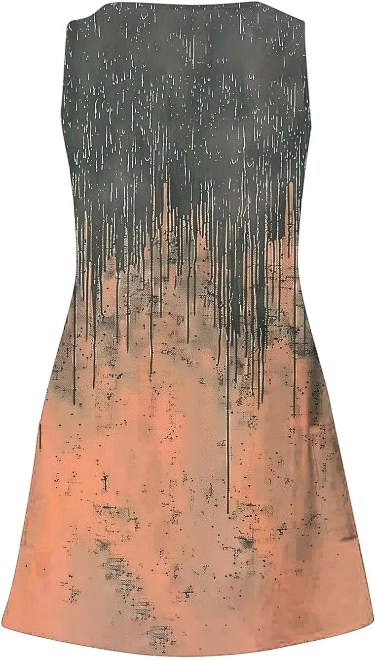 Summer Dresses for Women Exotic Boho Halter Neck Dress Spaghetti Strap Flowy Midi Dress Lightweight Breathable Clothe