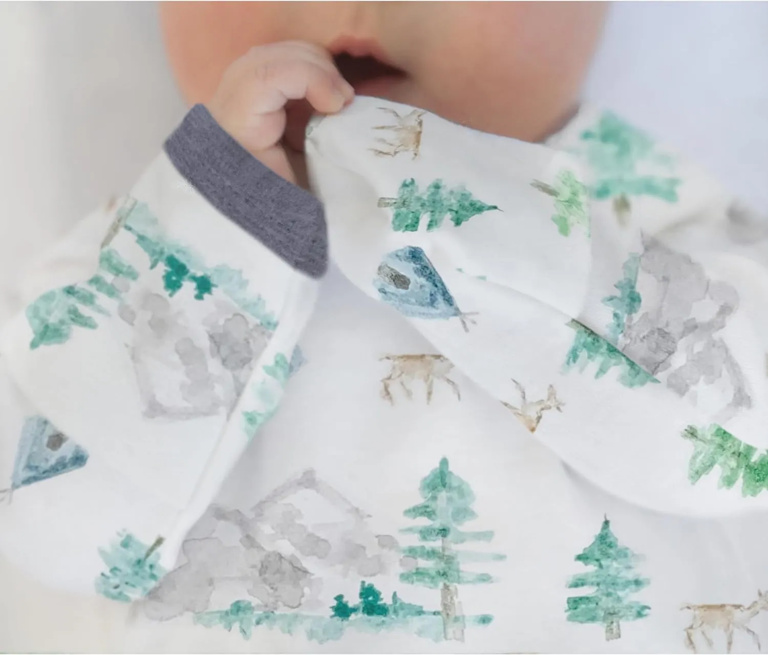 SwaddleDesigns Softest Cotton Baby Pajama Gown with Foldover Mitten Cuffs for Infant Boy and Girl, Newborn, 0-3 Months