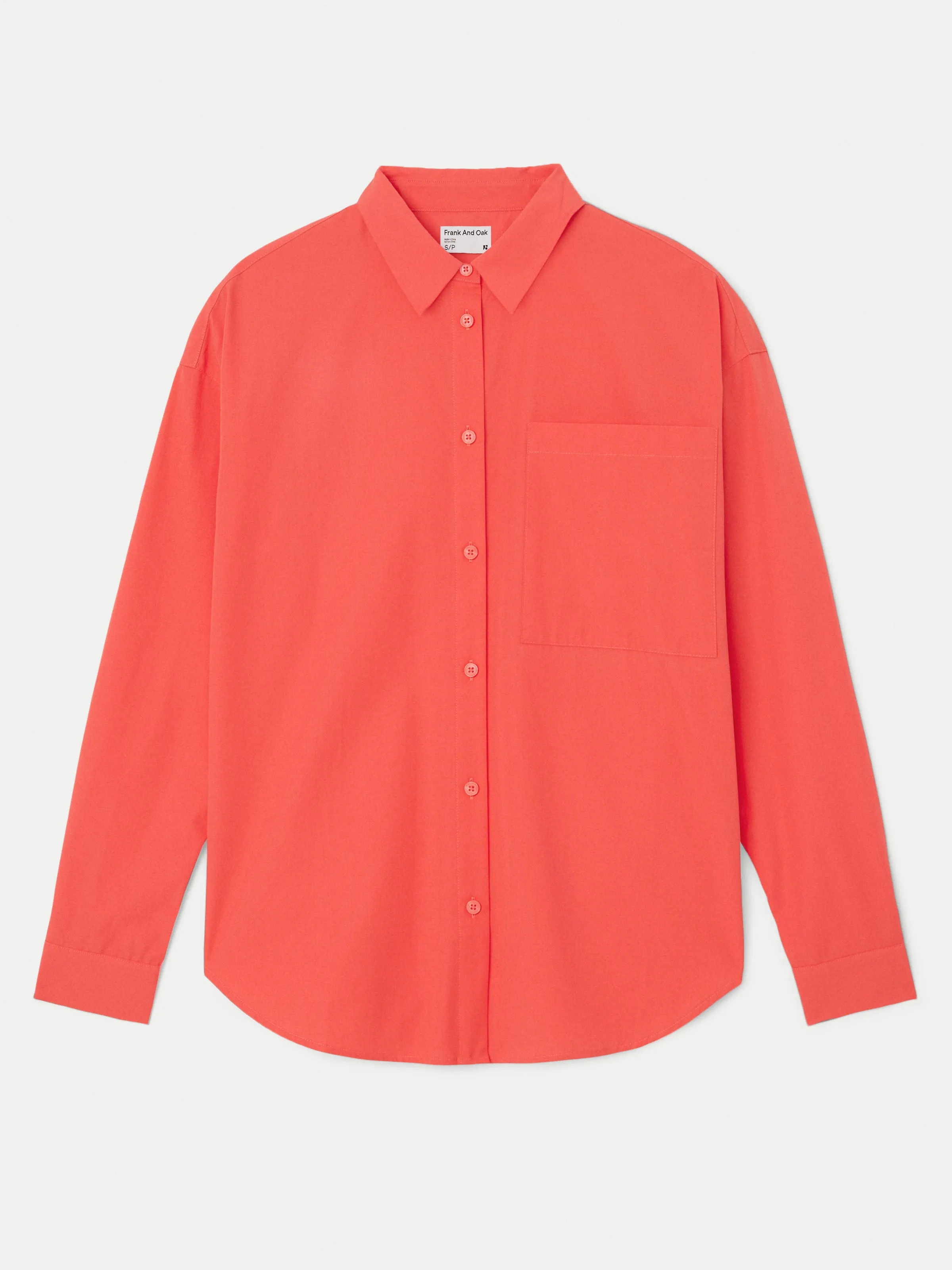 The Relaxed Poplin Shirt in Vibrant Red