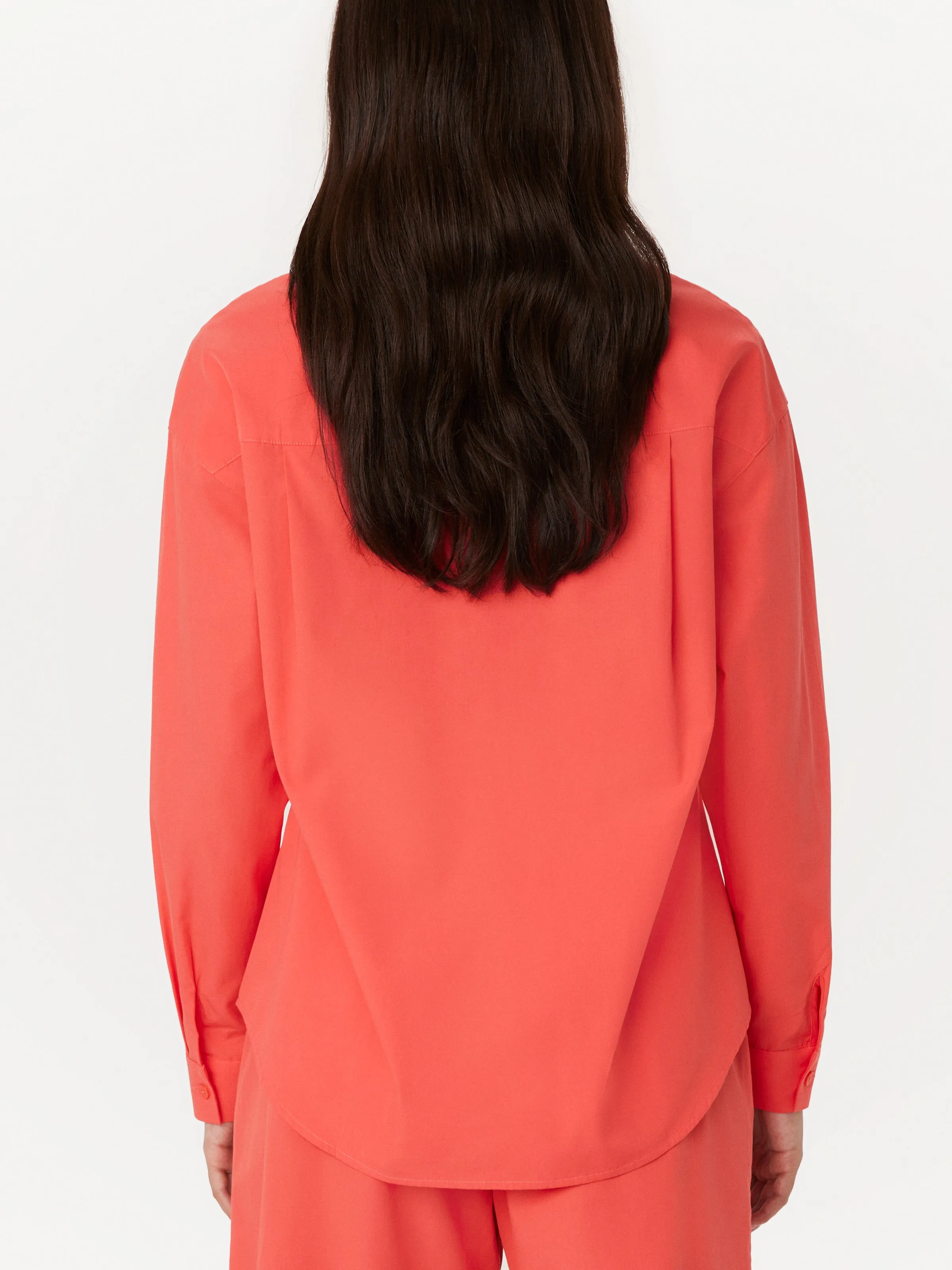 The Relaxed Poplin Shirt in Vibrant Red