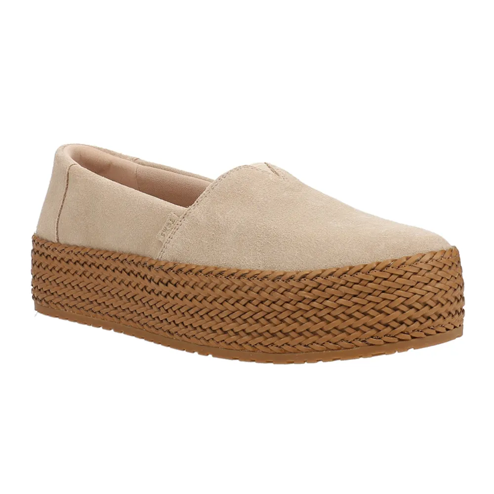 Valencia Suede Platform Espadrille Flats