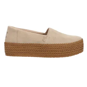Valencia Suede Platform Espadrille Flats