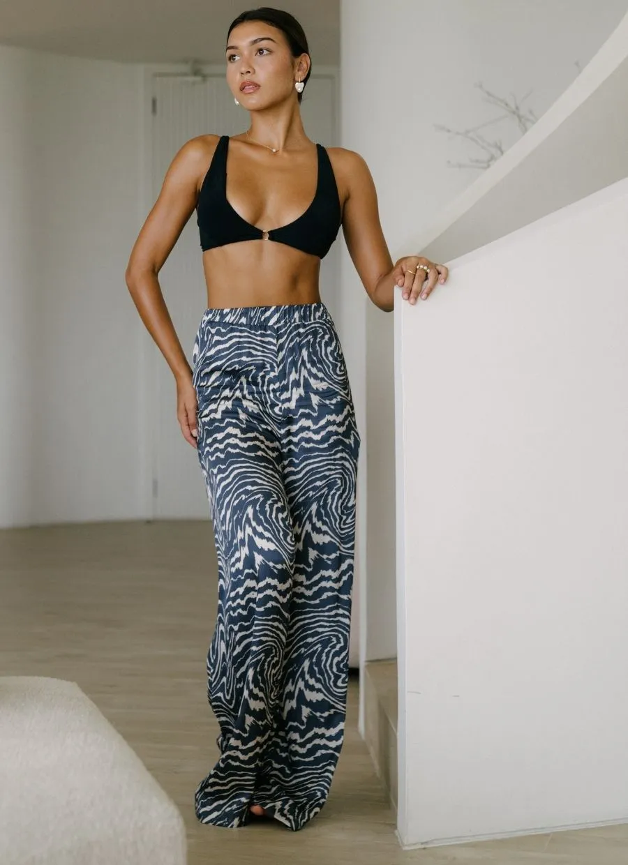 Wide Leg Pant Yasmin Ecovero - Tie Dye Blue