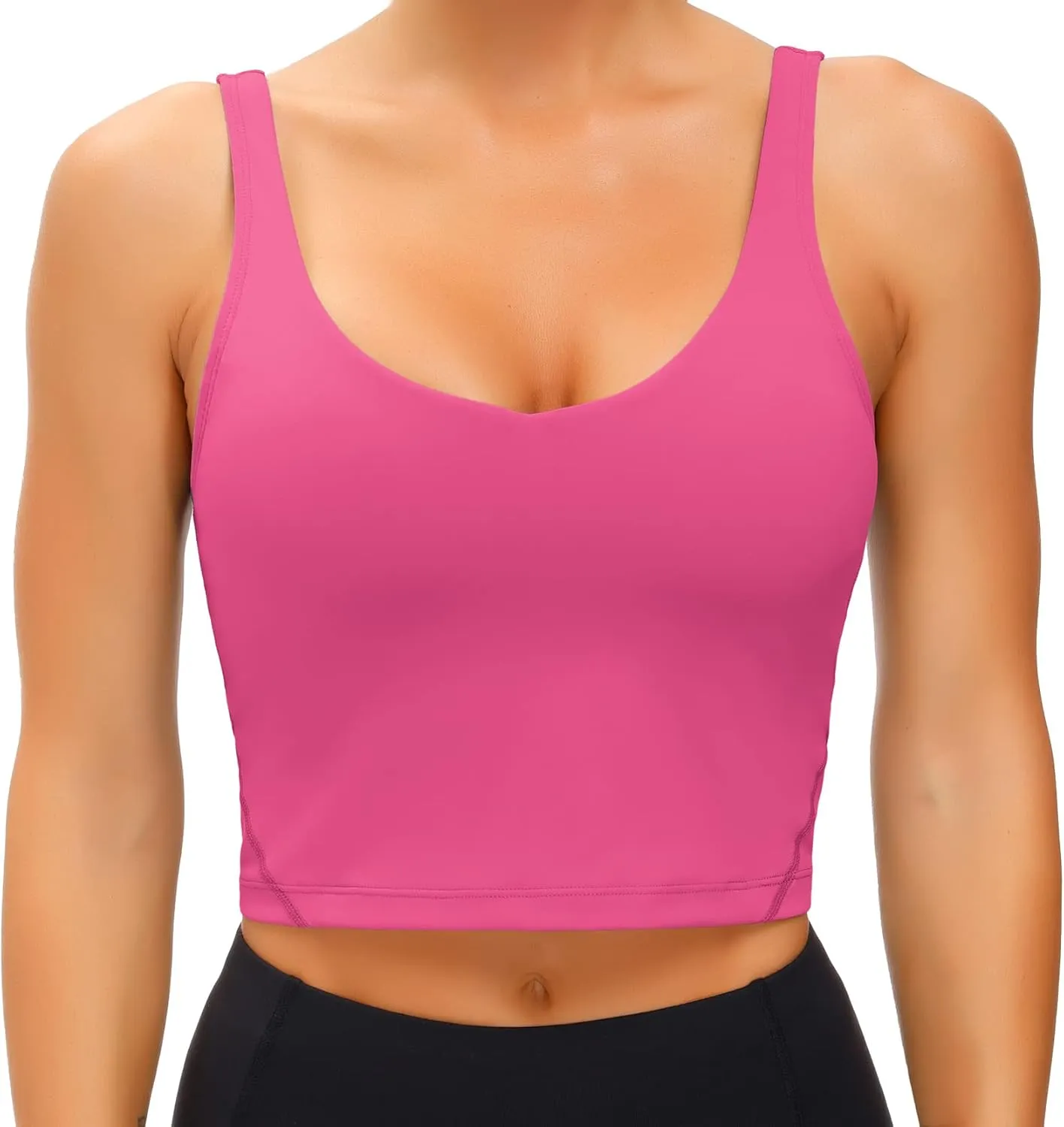 Wjustforu Women's Tank Top Padded Sports Bra Running Workout Yoga Crop Top