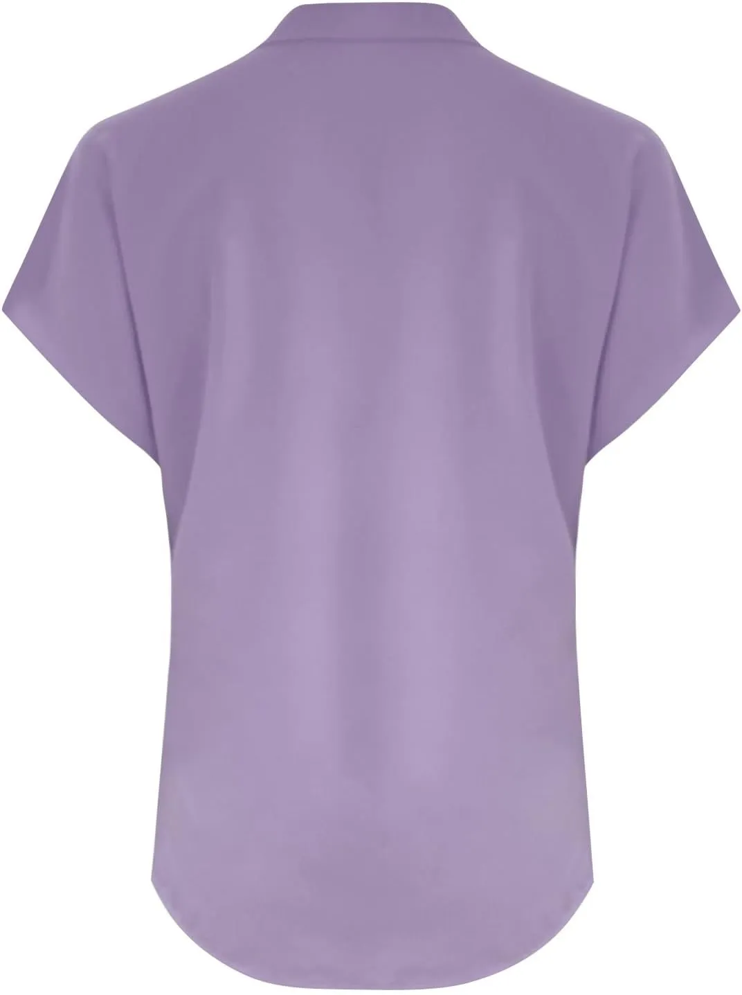 Women's Button Down Linen Shirt Short Sleeve V-Neck Tee Solid Color Casual Blouse Lightweight and Breathable Tops